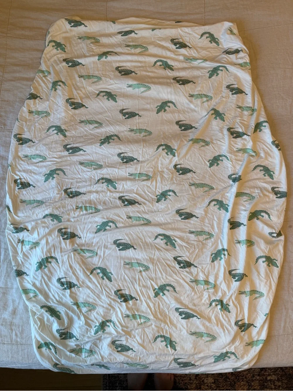 Kyte BABY Crocodile Standard Crib Sheet Used Twice